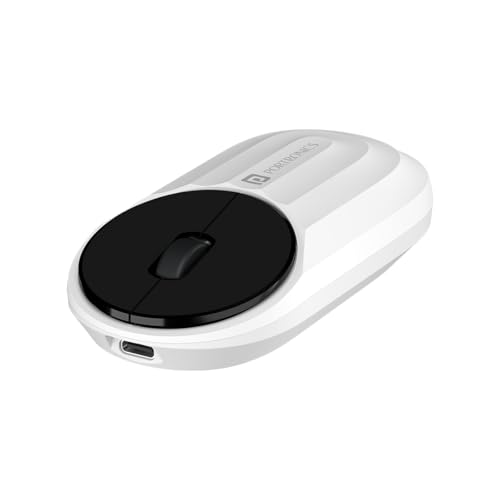 Portronics Toad 6 Bluetooth Wireless Mouse with 2.4 GHz USB Receiver, Multi-Device Pairing, Built in Battery, 1200 DPI Sensor(White)