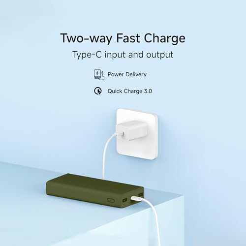 Xiaomi Power Bank 4i 20000mAh 33W Super Fast Charging PD | Power Delivery | QC 3.0|Type C Input & Output |Triple Output Ports|Olive Green|Supports Android,Apple, Tablets, Earbuds, Watches etc (MI)