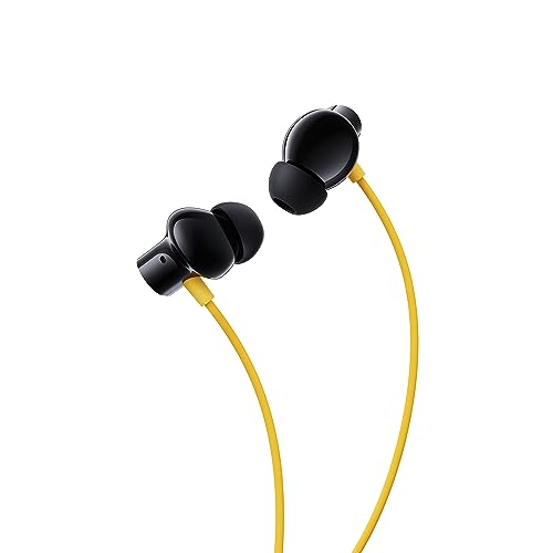 realme Buds Wireless 3 in-Ear Bluetooth Headphones,30dB ANC, Spatial Audio,13.6mm Dynamic Bass Driver,Upto 40 Hours Playback, Fast Charging, 45ms Low Latency for Gaming,Dual Device Connection (Yellow)