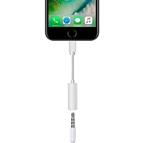 Sounce 3.5 mm Headphone Jack Adapter Connector Supported Music Control and Calling Function Audio Adapter for Phone Xs MAX/XR/X/8/7/Plus/6S/6/SE/5S/5C/Pad/and More (White