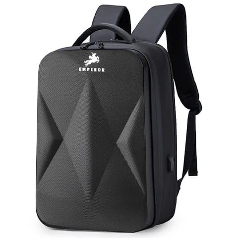 TRUE HUMAN® EMPEROR Premium HardShell Weekender Backpack 15.6 inch Padded USB Charging Port Laptop Office Travel College Business Bag Adjustable Shoulder Straps Daily Purpose for Men women Boys Girls