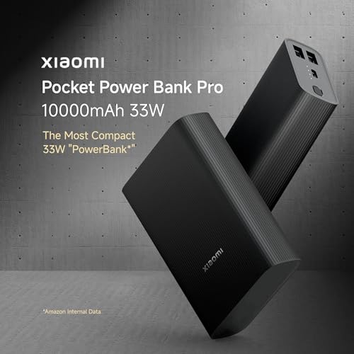 Xiaomi Pocket Power Bank pro 10000mAh 33W Super Fast Charging PD|Compact|Power Delivery|QC 3.0|Type C Input & Output|Triple Output Ports|Blue|Supports Android,Apple,Tablets,Earbuds,Watches etc (MI)