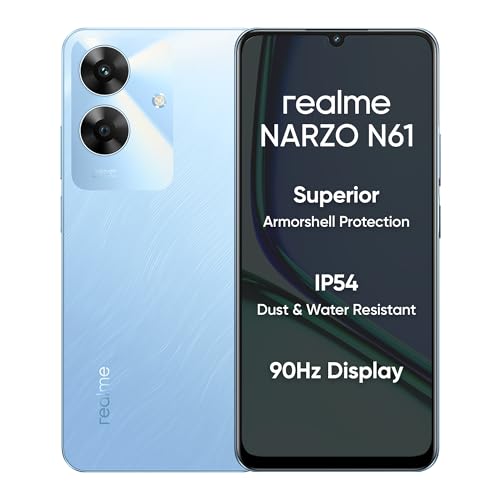 realme NARZO N61 (Voyage Blue,4GB RAM+64GB Storage) 90Hz Eye Comfort Display | IP54 Dust & Water Resistance | 48-Month Fluency | Charger in The Box