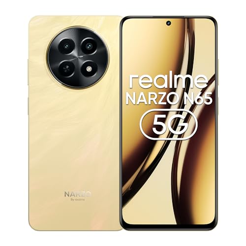 realme NARZO N65 5G (Amber Gold 8GB RAM, 128GB Storage) India's 1st D6300 5G Chipset | Ultra Slim Design | 120Hz Eye Comfort Display | 50MP AI Camera| Charger in The Box