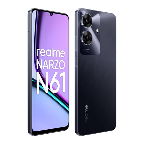 realme NARZO N61 (Marble Black, 4GB RAM+64GB Storage) 90Hz Eye Comfort Display | IP54 Dust & Water Resistance | 48-Month Fluency | Charger in The Box