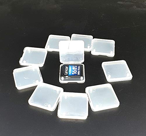 SHOPEE 10Pcs SD SDHC for memory card Case Holder Box Storage Hard Plastic Transparent Holder (Pack of 1)