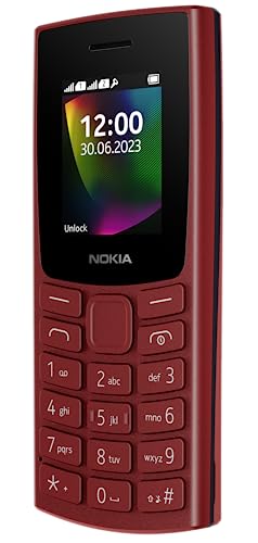 Nokia 106 Dual Sim, Keypad Phone with Built-in UPI Payments App, Long-Lasting Battery, Wireless FM Radio & MP3 Player, and MicroSD Card Slot | Red