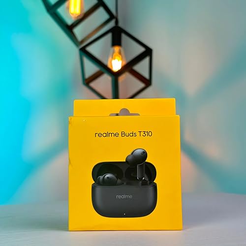 realme Buds T310 Truly Wireless in-Ear Earbuds with 46dB Hybrid ANC, 360° Spatial Audio, 12.4mm Dynamic Bass Driver, Upto 40Hrs Battery and Fast Charging (Vibrant Black)