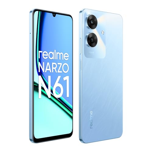 realme NARZO N61 (Voyage Blue,6GB RAM+128GB Storage) 90Hz Eye Comfort Display | IP54 Dust & Water Resistance | 48-Month Fluency | Charger in The Box