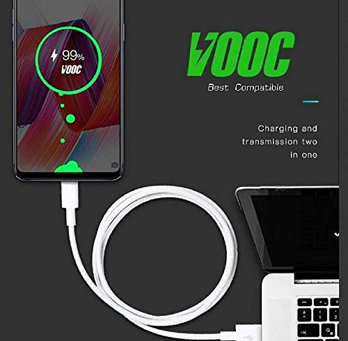 MYVN 20W Flash Super Vooc Micro Usb 7 Pin Data Sync Fast Charging Cable For Cellular Phones Oppo Reno/Oppo F9 Pro/ F11 Pro Upto 4Amp For All Oppo Smartphones