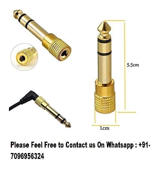 SeCro 3.5mm Female to 6.35mm Male Plug Stereo Audio Auxiliary Jack Converter for Charging Adapter (Golden)