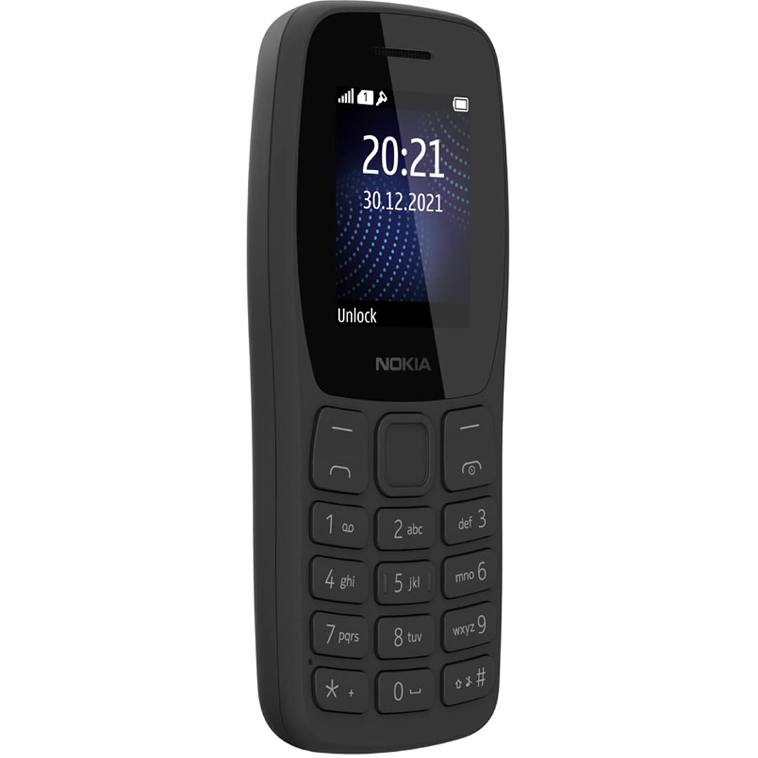 Nokia 105 Classic | Single SIM Keypad Phone with Built-in UPI Payments, Long-Lasting Battery, Wireless FM Radio, Without Charger | Charcoal