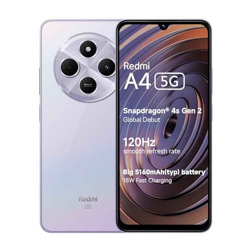 Redmi A4 5G (Sparkle Purple, 4GB RAM, 64GB Storage) | Global Debut SD 4s Gen 2 | Segment Largest 6.88in 120Hz | 50MP Dual Camera | 18W Fast Charging