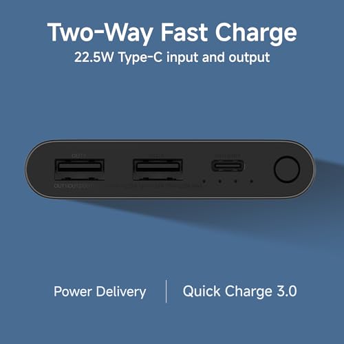 Xiaomi Power Bank 4i 10000mAh 22.5W Fast Charging PD | Power Delivery | QC 3.0|Type C Input & Output |Triple Output Ports|Classic Black|Supports Android and Apple, Tablets, Earbuds, Watches etc