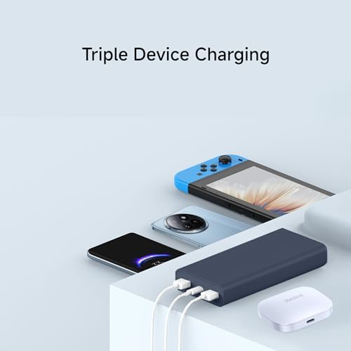 Xiaomi Power Bank 4i 20000mAh 33W Super Fast Charging PD | Power Delivery | QC 3.0|Type C Input & Output |Triple Output Ports|Blue|Supports Android,Apple, Tablets, Earbuds, Watches etc (MI)