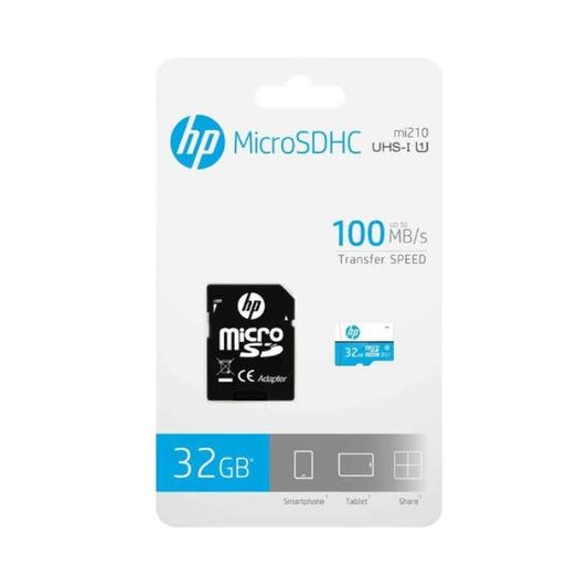 HP 32GB MicroSD Memory Card SDHC mi210 Class 10, UHS-I, U1 Card, Upto 100MB/s R, 2 Y Warranty