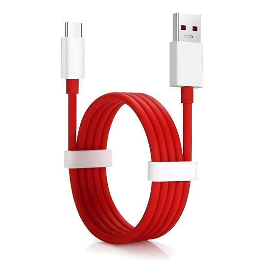 Oneplus Original 80W USB Type C Data Sync Fast Charging Charger Cable for One Plus 12 5G,12r,11,11r,10r,10t,10,10 pro,9 Pro,8,8T,7t,7t Pro,6,5, Nord,4,3,2,2t,Ce 2 Lite,Ce 3 lite,Nord Ce3,Ce4,Open, Red