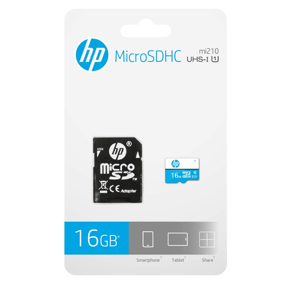 HP 16GB MicroSD Memory Card SDHC mi210 Class 10, UHS-I, U1 Card, Upto 80MB/s R, 10 Y Warranty