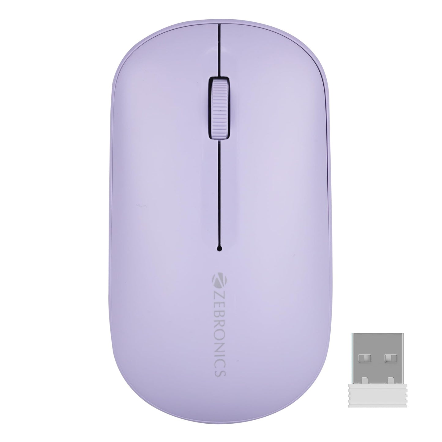 ZEBRONICS Pulse Wireless Mouse, Multi Connectivity, Dual Bluetooth, for Mac, Laptop, Computer, Tablet, 2.4GHz, 1200 DPI, Comfortable & Lightweight (Lavender)