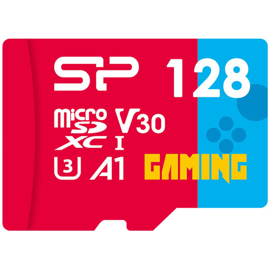 Silicon Power 128GB Gaming microSDXC UHS-I Micro SD Card with Adapter, Optimized for Mobile Games Apps Nintendo-Switch, Class 10 U3 V30 A1 MicroSD Memory Card, Superior Gaming Series