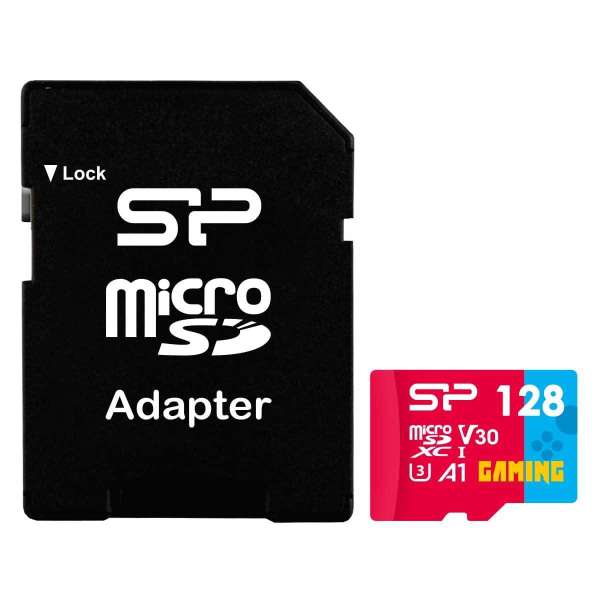 Silicon Power 128GB Gaming microSDXC UHS-I Micro SD Card with Adapter, Optimized for Mobile Games Apps Nintendo-Switch, Class 10 U3 V30 A1 MicroSD Memory Card, Superior Gaming Series