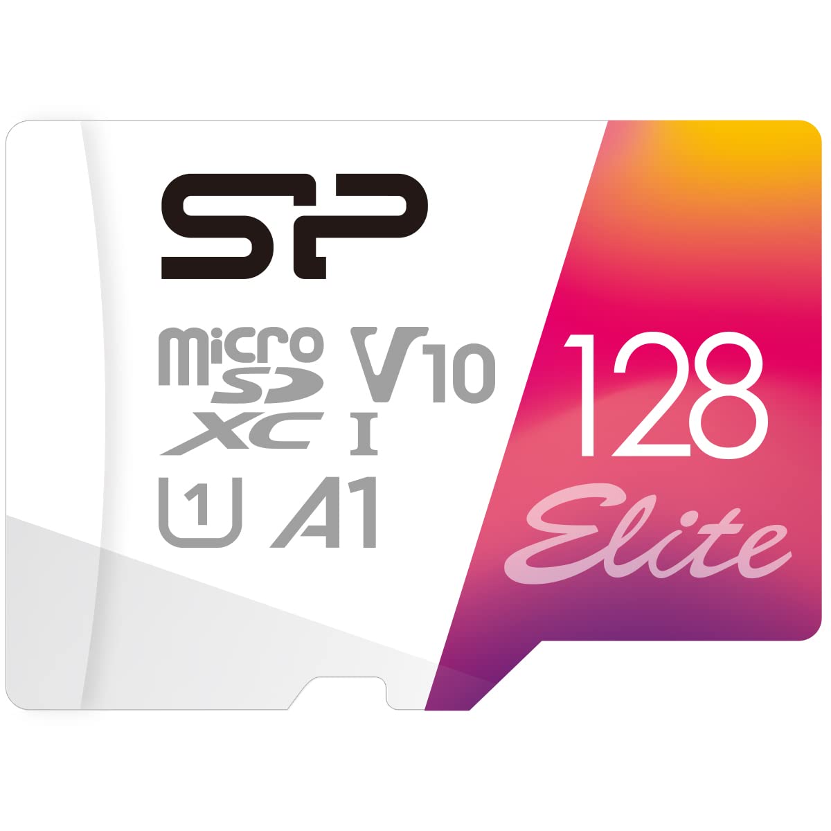 SP Silicon Power Silicon Power 128GB microSDXC UHS-I Micro SD Card with Adapter, Up to 100MB/s Read, Class 10 U1 V10 A1 Full HD Video microSD Memory Card, Elite Series