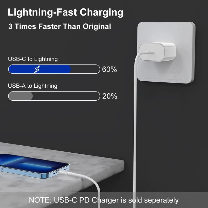 USB C to Lightning Cable 1M [Apple MFi Certified] iPhone Fast Charger Cable USB-C Power Delivery Charging Cord for iPhone 14/13/12/12 PRO Max/12 Mini/11/11PRO/XS/Max/XR/X/8/8Plus/iPad