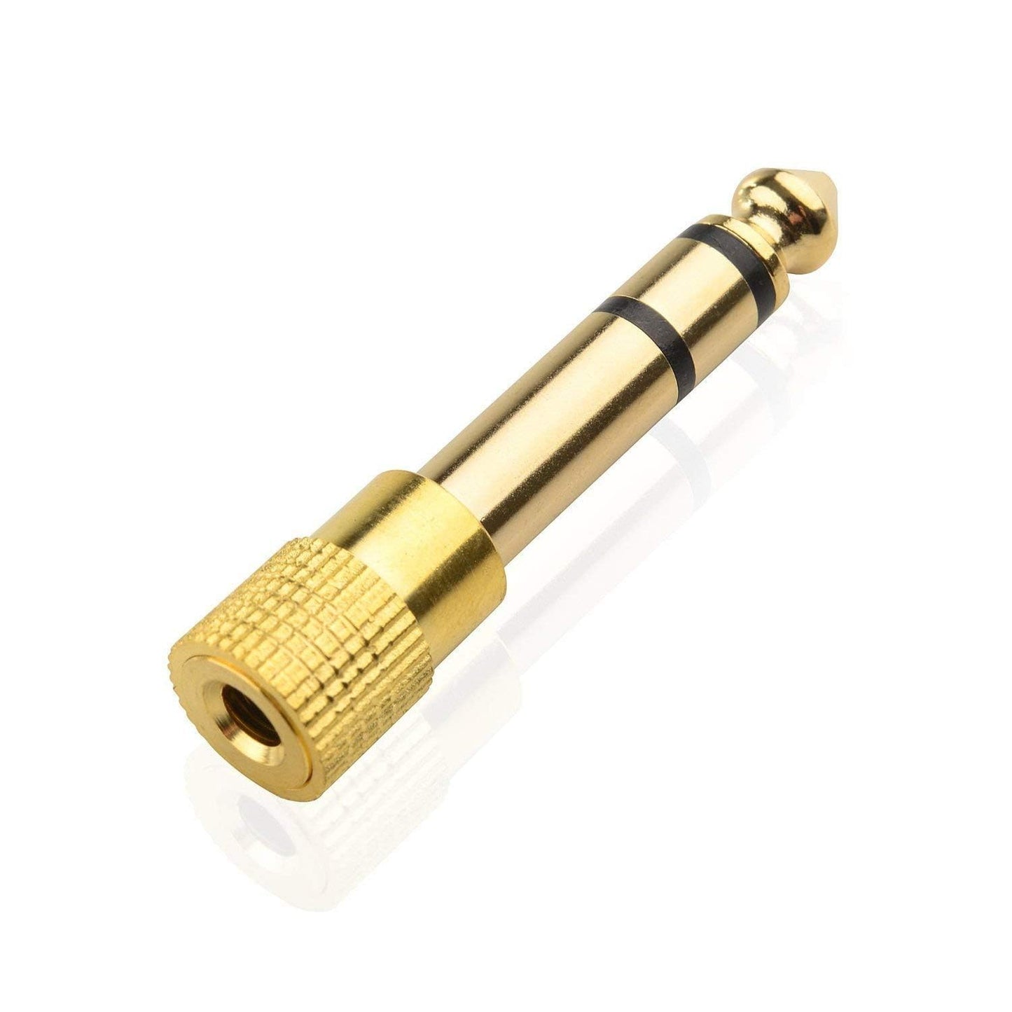 SeCro 3.5mm Female to 6.35mm Male Plug Stereo Audio Jack Converter (Golden) - Pack of 2