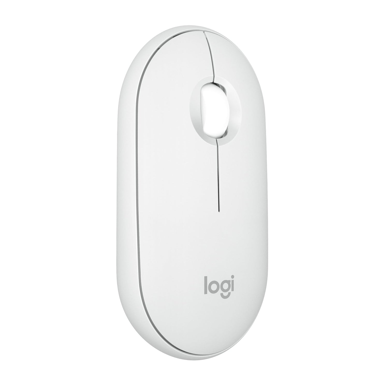 Logitech Pebble Mouse 2 M350s Slim Bluetooth Wireless Mouse, Portable, Lightweight, Customisable Button, Quiet Clicks, Easy-Switch for Windows, macOS, iPadOS, Android, Chrome OS - Tonal White