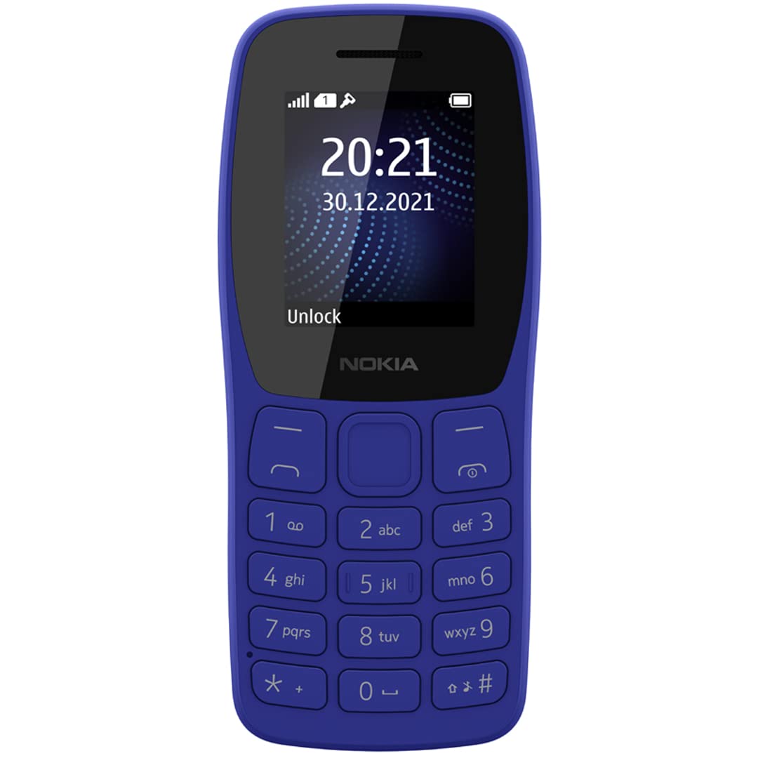 Nokia 105 Classic | Single SIM Keypad Phone with Built-in UPI Payments, Long-Lasting Battery, Wireless FM Radio, Charger in-Box | Blue