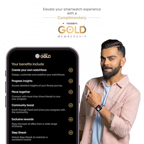 Noise Pro 5 Smart Watch with 1.85" AMOLED Display, BT Calling, New DIY Watch Faces, Ultra Personalization with Smart Dock, Productivity Suite, 100 Sports Modes and More (Rosegold Elite)