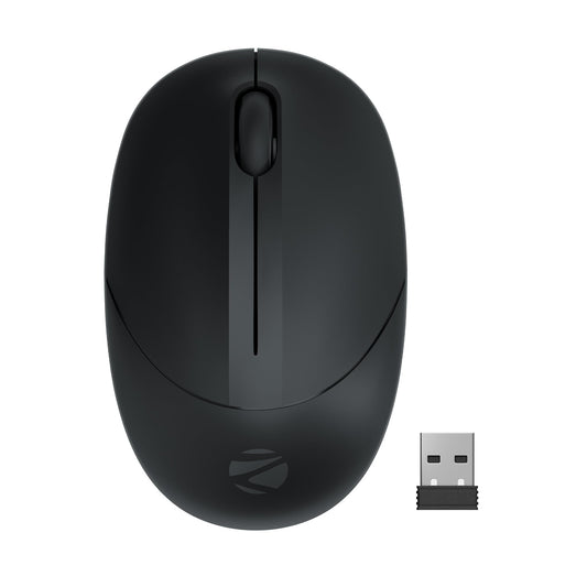 ZEBRONICS Panther 2.4GHz Wireless Mouse, 1600 DPI, Silent Operation, High Precision, 3 Buttons, Power Saving Mode, Comfortable & Ergonomic Design, for Mac | Laptop | Computer (Black)