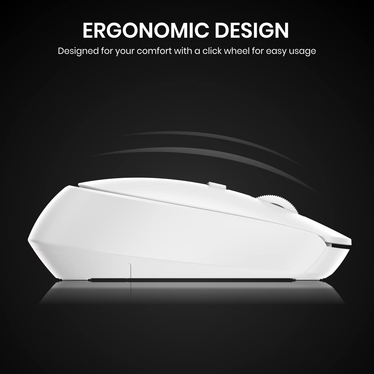 Portronics Toad 23 Wireless Optical Mouse with 2.4GHz, USB Nano Dongle, Optical Orientation, Click Wheel, Adjustable DPI(White)