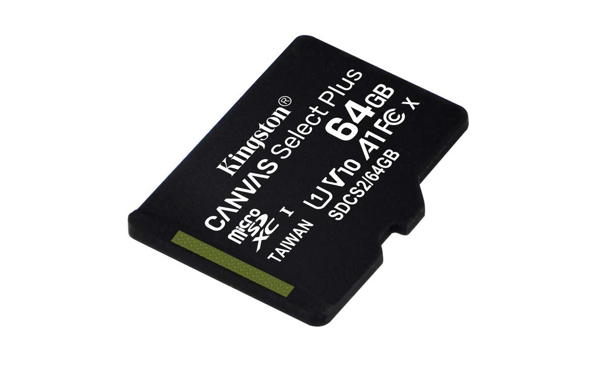 Kingston Canvas Select Plus 64GB microSD Card Class 10 UHS-I speeds up to 100MB/s with Adapter (SDCS2/64GBIN)