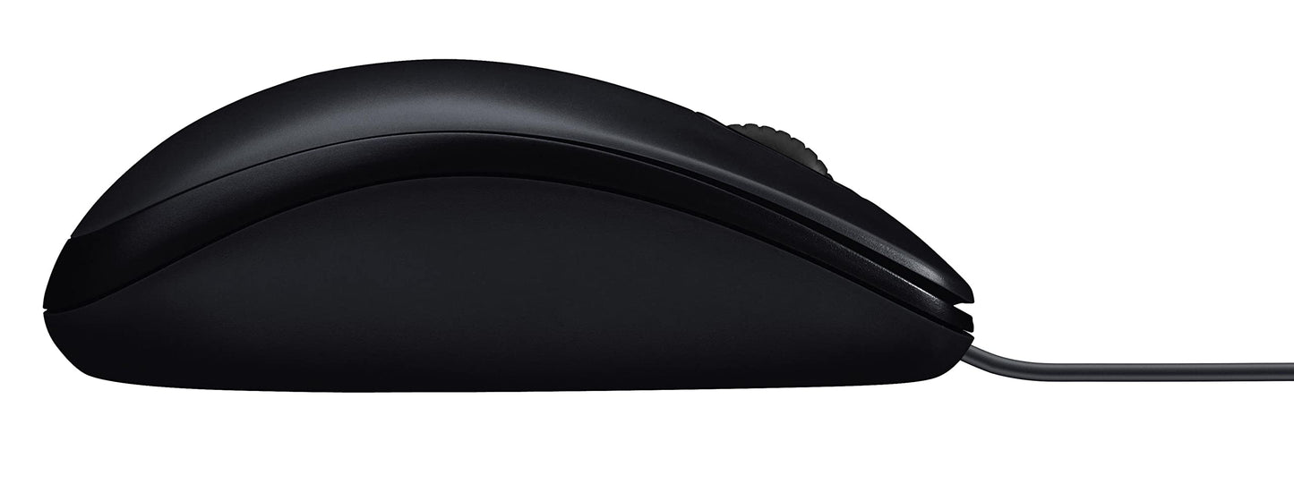 Logitech M90 Wired USB Mouse, 3 yr Warranty, 1000 DPI Optical Tracking, Ambidextrous PC/Mac/Laptop - Black