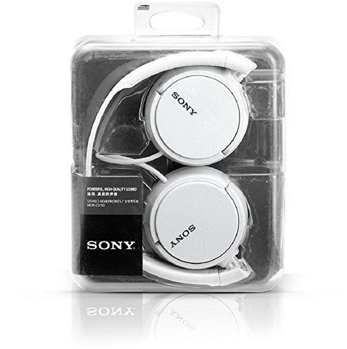 Sony MDR-ZX110A On-Ear Stereo Headphones (White), without mic