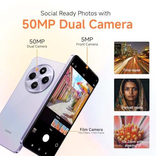 Redmi A4 5G (Sparkle Purple, 4GB RAM, 128GB Storage) | Global Debut SD 4s Gen 2 | Segment Largest 6.88in 120Hz | 50MP Dual Camera | 18W Fast Charging