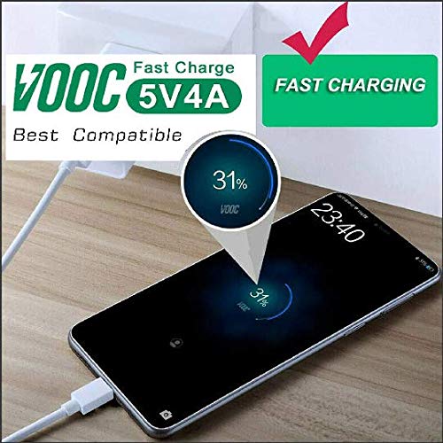 MYVN 20W Flash Super Vooc Micro Usb 7 Pin Data Sync Fast Charging Cable For Cellular Phones Oppo Reno/Oppo F9 Pro/ F11 Pro Upto 4Amp For All Oppo Smartphones