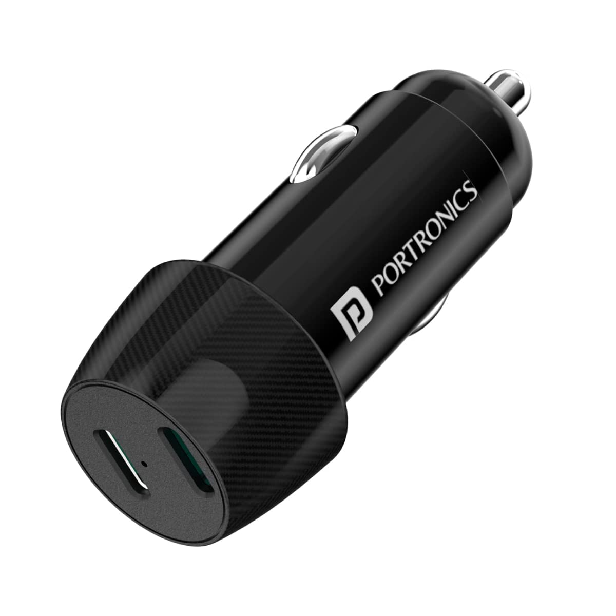 Portronics 40W Car Power 14 Fast Car Charger with Dual Type-C Output, PD Power Delivery, 40 Watts Total, Adapter Compatible with Most Cars & Cellular Phones (Black)