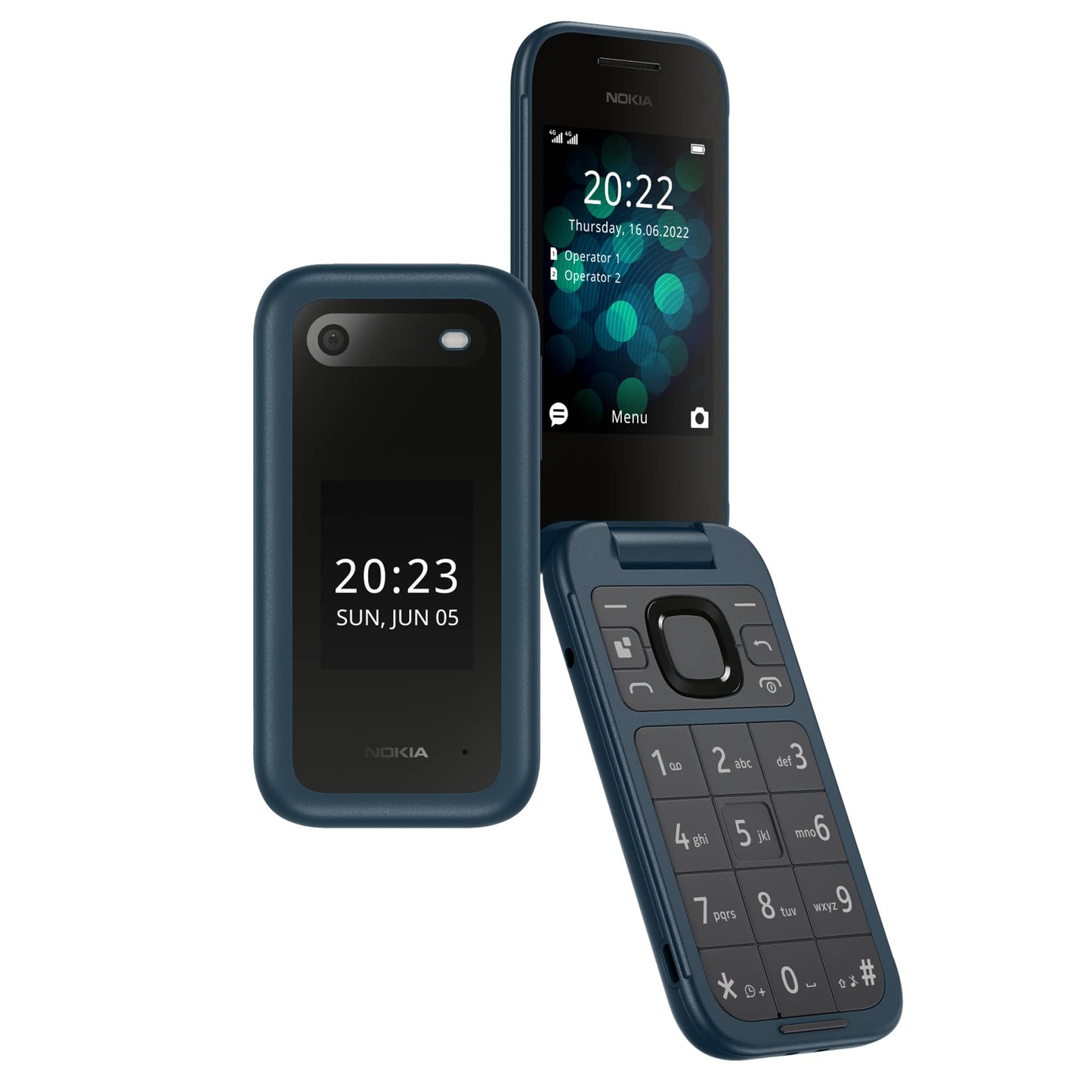 Nokia 2660 Flip 4G Volte keypad Phone with Dual SIM, Dual Screen, inbuilt MP3 Player & Wireless FM Radio | Blue