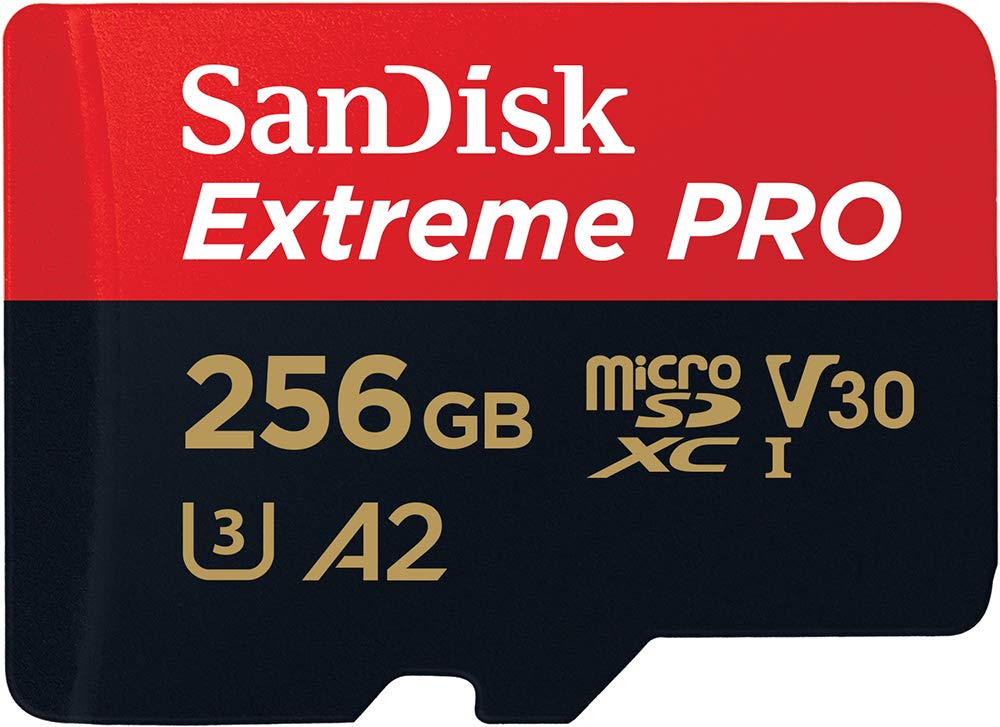 SanDisk Extreme Pro 256GB microSDXC UHS-I, V30, 200MB/s Read, 140MB/s Write, Memory Card for 4K Video on Smartphones, Action Cams and Drones