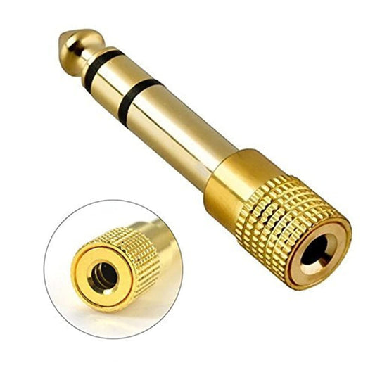 SeCro 3.5mm Female to 6.35mm Male Plug Stereo Audio Auxiliary Jack Converter for Charging Adapter (Golden)