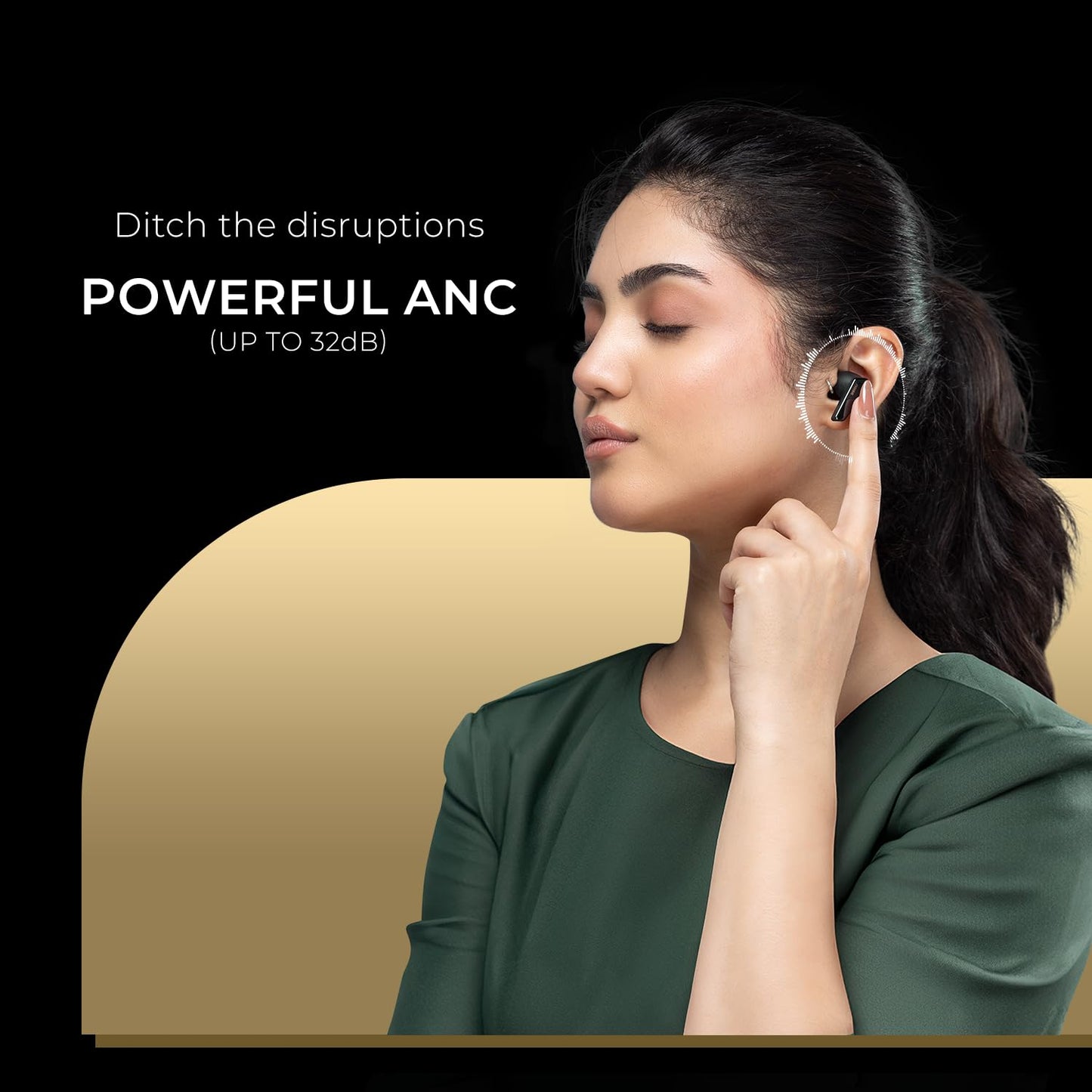 Noise Buds N1 Pro in-Ear Truly Wireless Earbuds with Metallic Finish, ANC(Upto 32dB), 60H of Playtime, Dual Pairing, Instacharge(10 min=200 min), BT v5.3(Chrome Black)