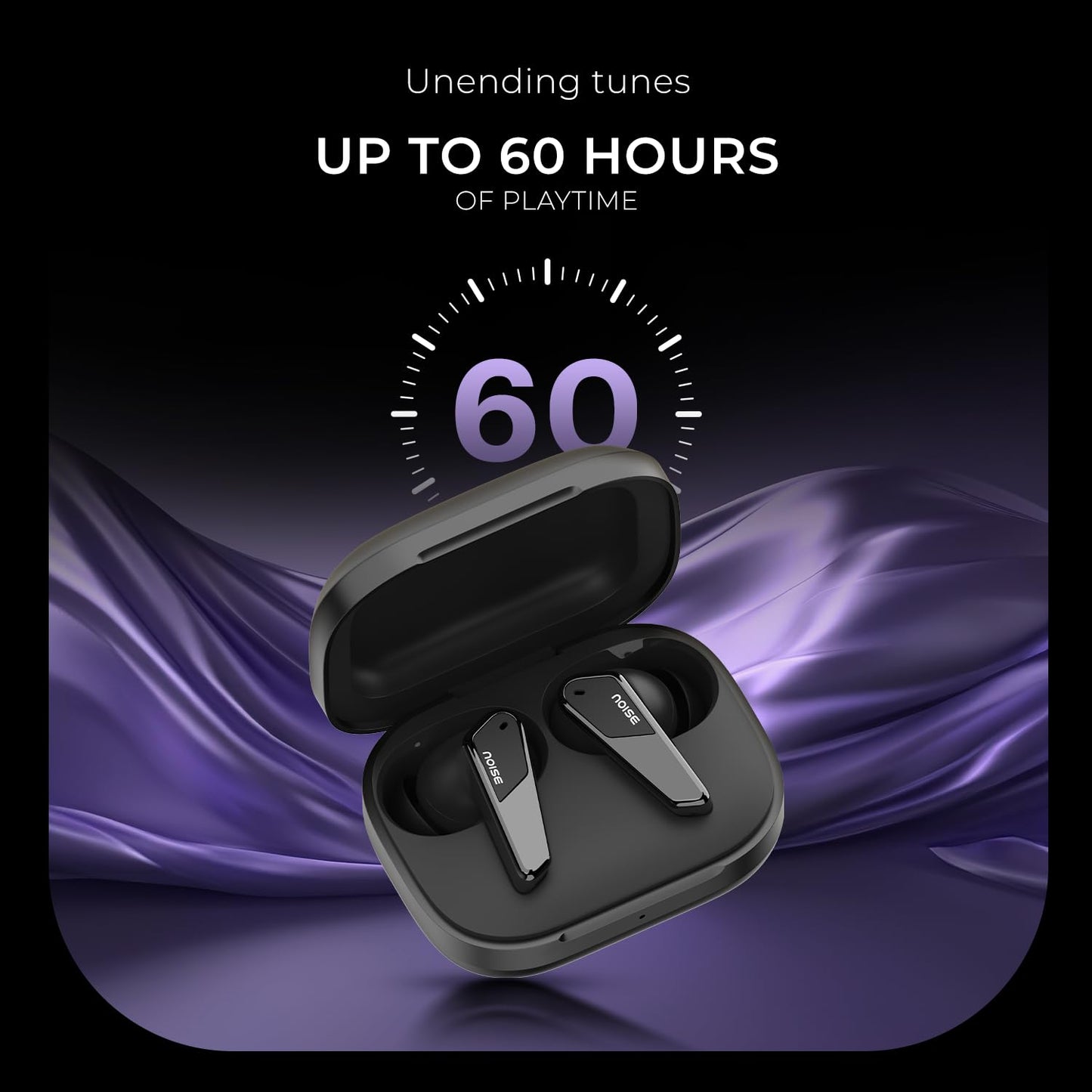 Noise Buds N1 Pro in-Ear Truly Wireless Earbuds with Metallic Finish, ANC(Upto 32dB), 60H of Playtime, Dual Pairing, Instacharge(10 min=200 min), BT v5.3(Chrome Black)