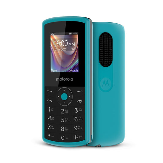 Motorola All-New A10 Dual Sim keypad Phone (with Voice Feature) | 2 Years Replacement | Wireless FM | Bluetooth Connectivity | Auto Call Recording (Teal Blue)