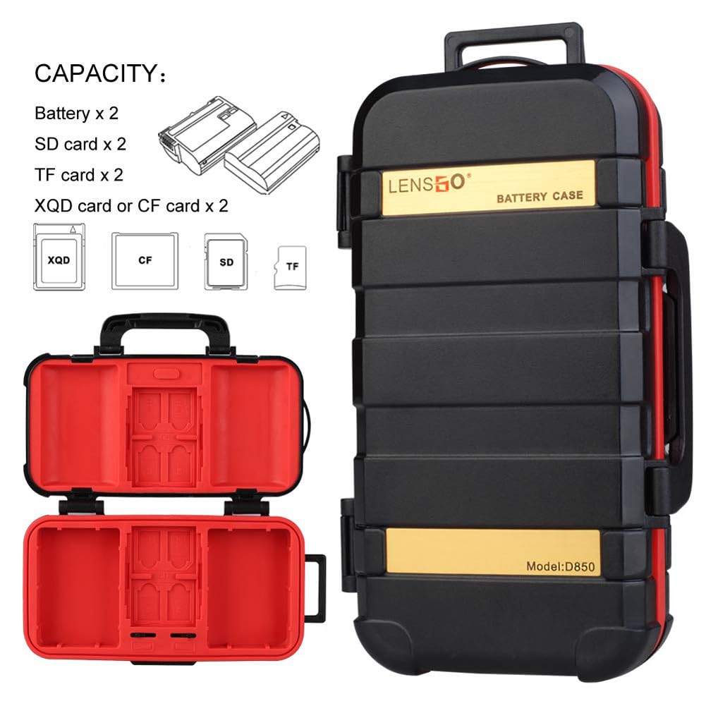 SD Card Holder,Camera Battery Case Holder and Memory SD TF CF Card Case Waterproof Camera Battery Holder for LP-E6 /LP-E8 /LP-E10 /LP-E12 /LP-E17 /NP-FW50 /NP-W126 /NP-BX1 /EN-EL14 /EN-EL15 /NB-11L