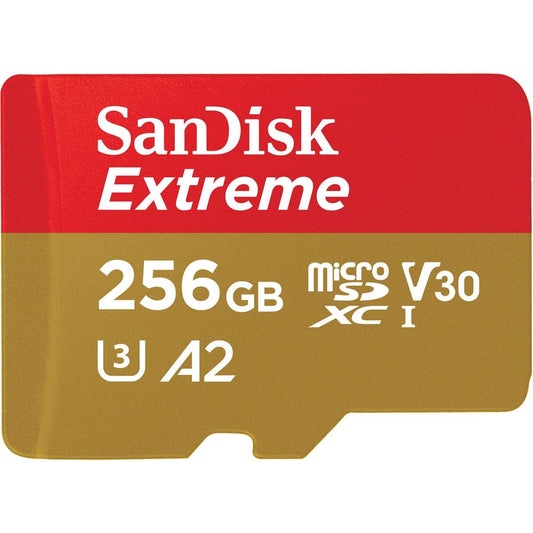 SanDisk Extreme microSD UHS I 256GB Card for Gaming, A2 Certification for Faster Game Loads, 190MB/s Read, 130MB/s Write