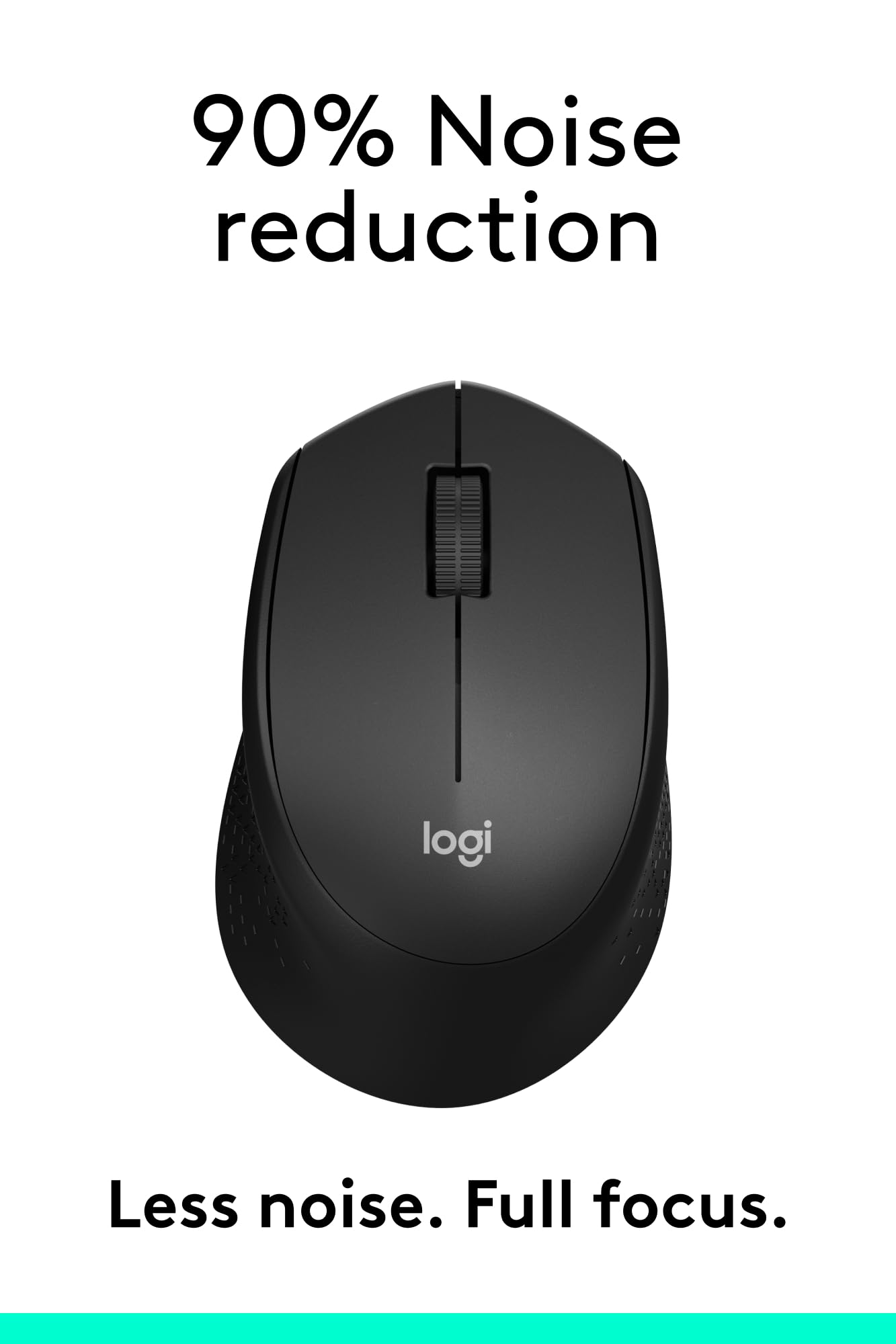 Logitech M331 Silent Plus Wireless Mouse, 2.4GHz with USB Nano Receiver, 1000 DPI Optical Tracking, 3 Buttons, 24 Month Life Battery, PC/Mac/Laptop - Black