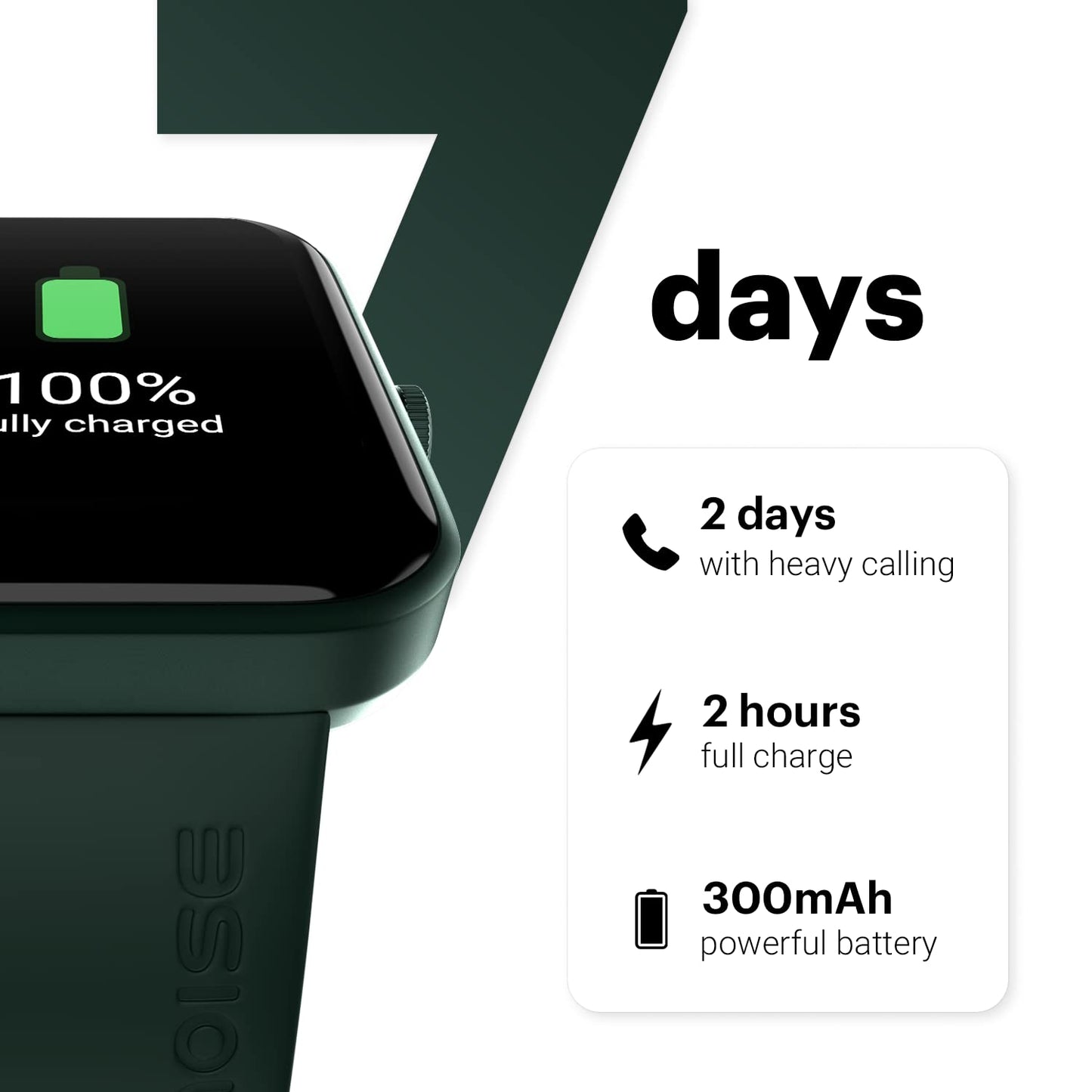 Noise Pulse Go Buzz Smart Watch with Advanced Bluetooth Calling, 1.69" TFT Display, SpO2, 100 Sports Mode with Auto Detection, Upto 7 Days Battery (2 Days with Heavy Calling) - Olive Green