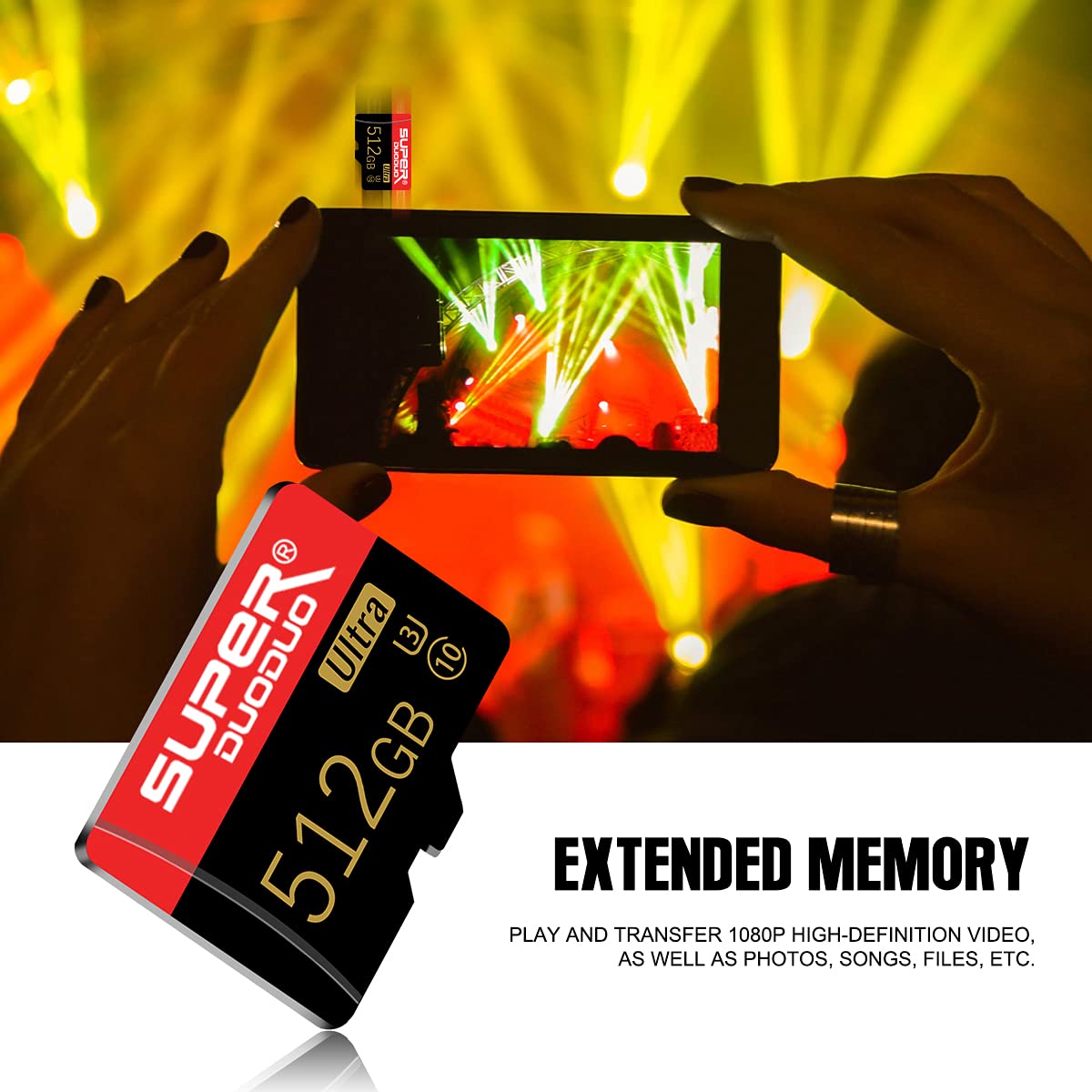 Micro SD Memory Cards 512GB Micro SD Card with Adapter High Speed Mini SD Card 512GB TF Card Class 10